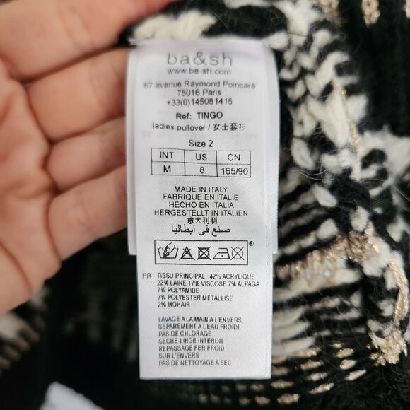 BA&SH Wool Blend Oversized Relaxed Sweater US8 Cozycore Knit Grunge - Picture 5 of 7